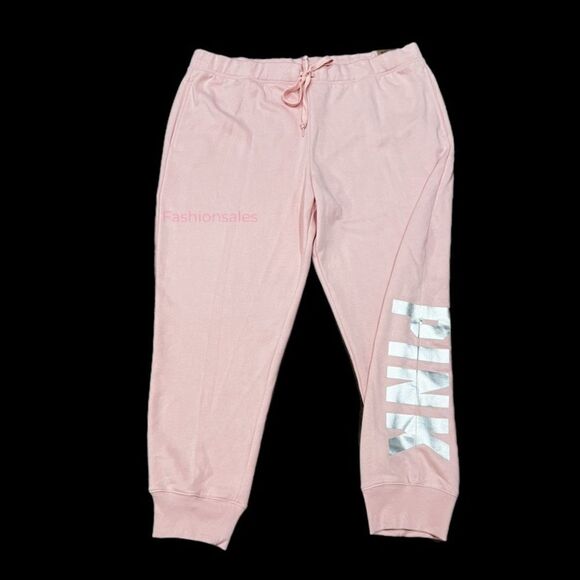 Victoria’s Secret Pink Relaxed Jogger Foil Logo Pants Pink XXL - Picture 2 of 2